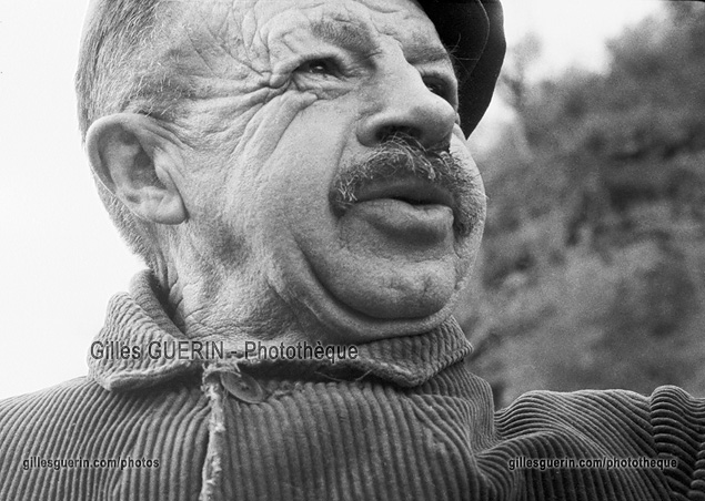 Portrait  - Vieux paysan cvenol - Juillet 1972