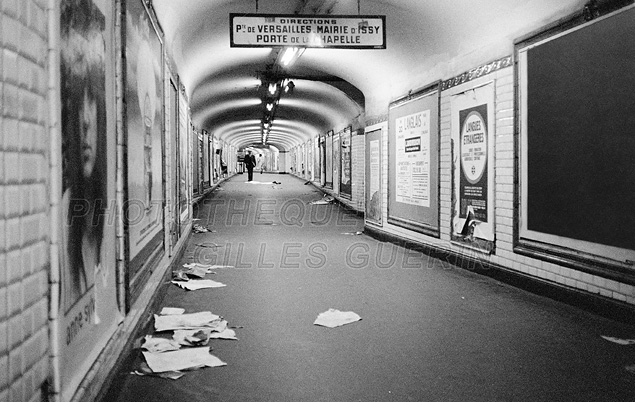 Couloirs du métro parisien vandalisés - 1975