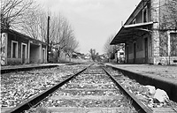 Gare de chemin de fer abandonne  St Paul-le-Jeune - Ardche - 1973